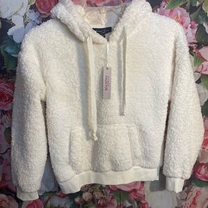 Faux Fur Women's White Pullover